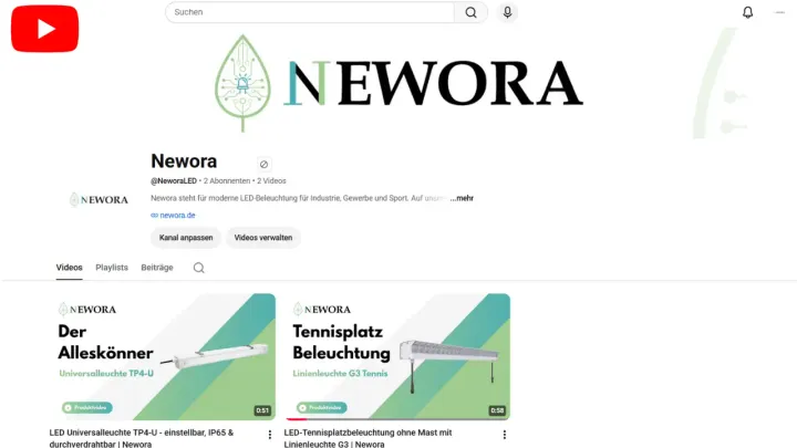 Newora jetzt auch auf YouTube
